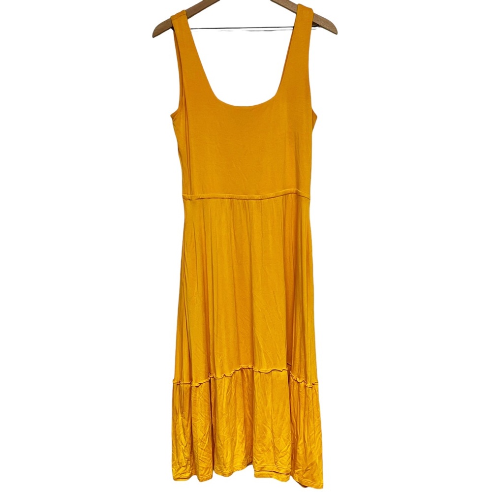 J Jason Wu Women Size S Jersey Knit Sleeveless Shirred Hem Detail Midi Dress